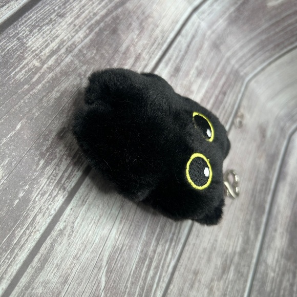 LAST 2❣️🐈‍⬛NEW Black Cat Bag Charm/ Keychain Plush Fuzzy Eyes Kawaii Cute Kitty - Picture 11 of 15